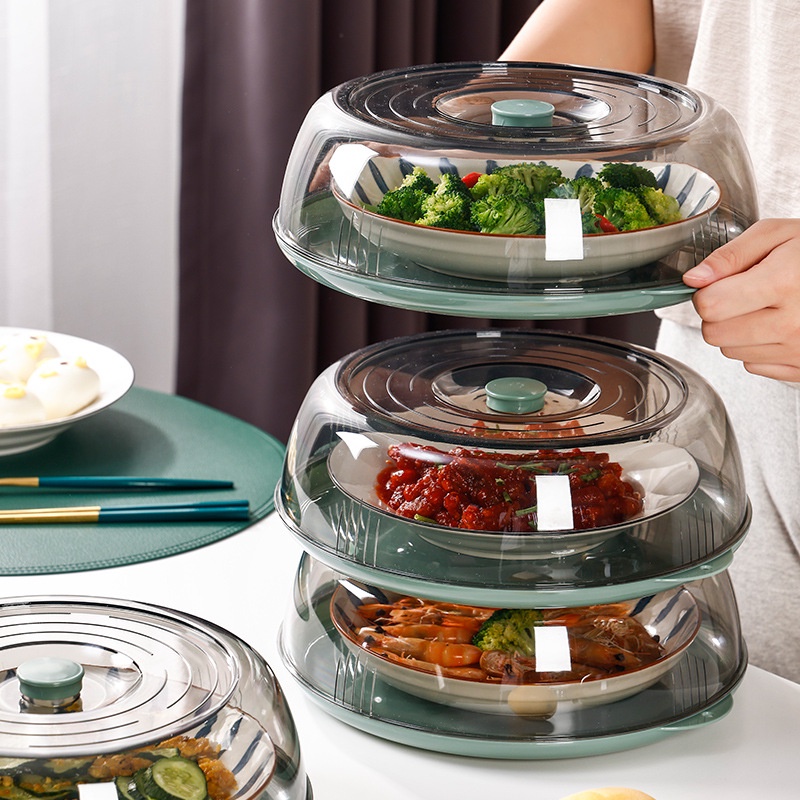 Nắp Đậy Bát Đĩa Trong Suốt, Chống Bụi Bẩn, Côn Trùng, Bảo Quản Thức Ăn Tốt Hơn, Có Thể Xếp Chồng Lên Nhiều Lớp