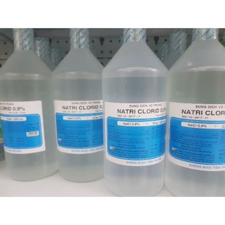 Nước muối vô trùng natri clorid 0,9% chai 1000ml (súc miệng, rửa vết thương)