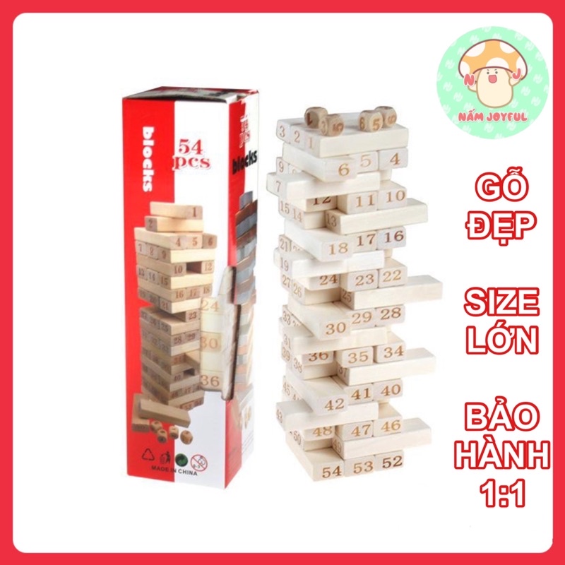 Đồ chơi rút gỗ Jenga 54 miếng LOẠI ĐẸP NHẤT