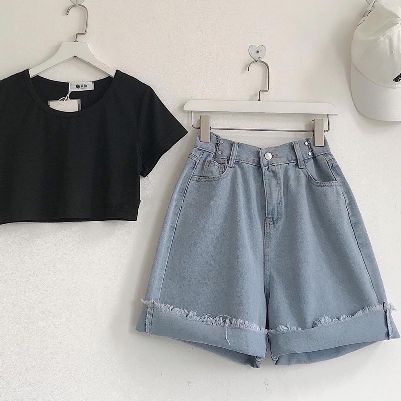 [GIÁ HUỶ DIỆT] Quần Ngố Ống Rộng, Chất Jean Siêu Mát Siêu Đẹp [ Đen /Trắng/ Xanh] , Full Size (có video ảnh thật)
