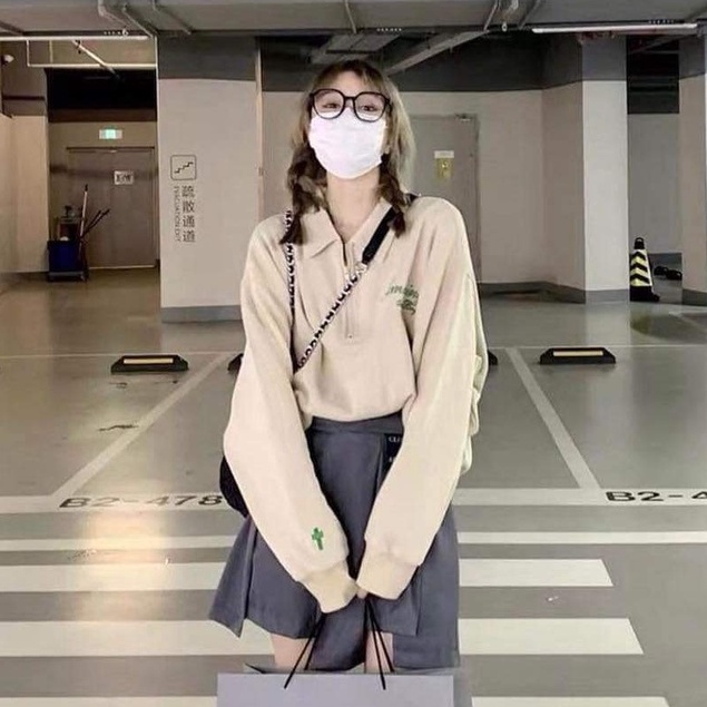 Áo polo dài tay phối cổ khóa kéo - FREE SHIP - NANA HOUSE