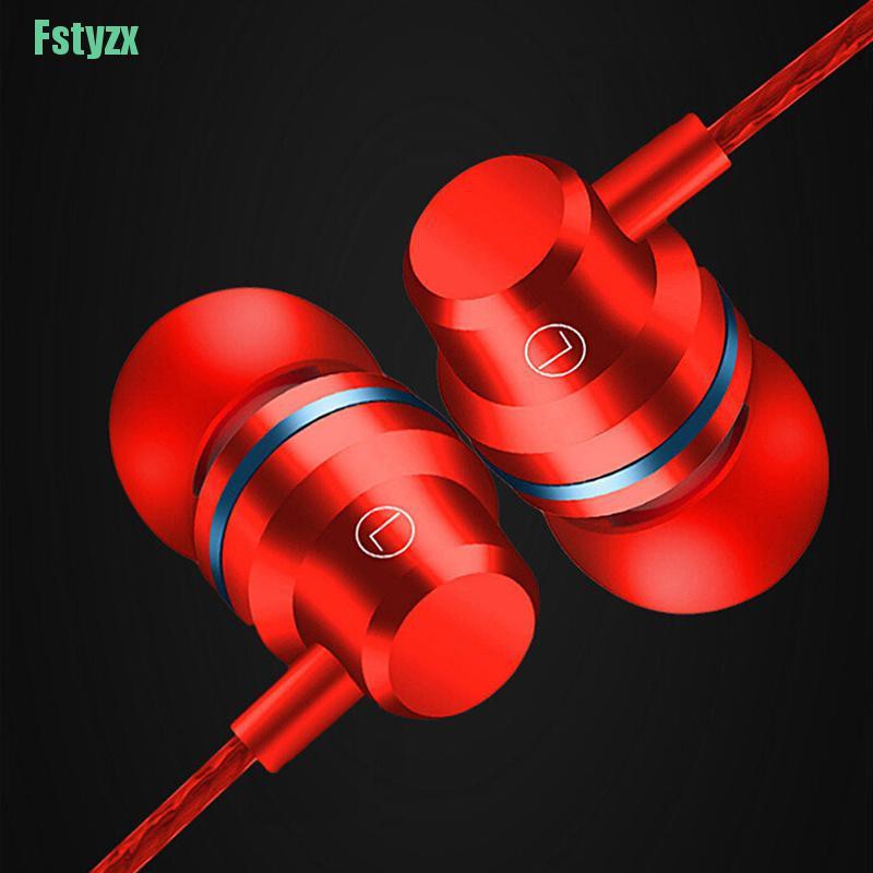 fstyzx Wired earbuds noise cancelling stereo earphones heavy bass sound sport headset