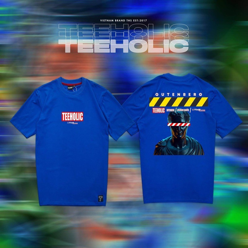 Áo Thun Unisex Hình Tượng Đen THS -TEEHOLIC Màu Trắng