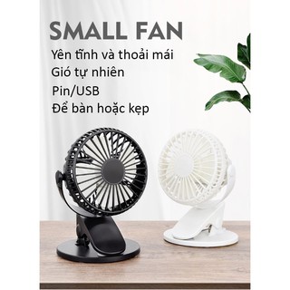 Quạt Mini USB - Quạt Kẹp Bàn Có Đế Thăng Bằng 360 độ Siêu Bền, Siêu Mát Cardine Store Pin Khủng 800-1200mAh