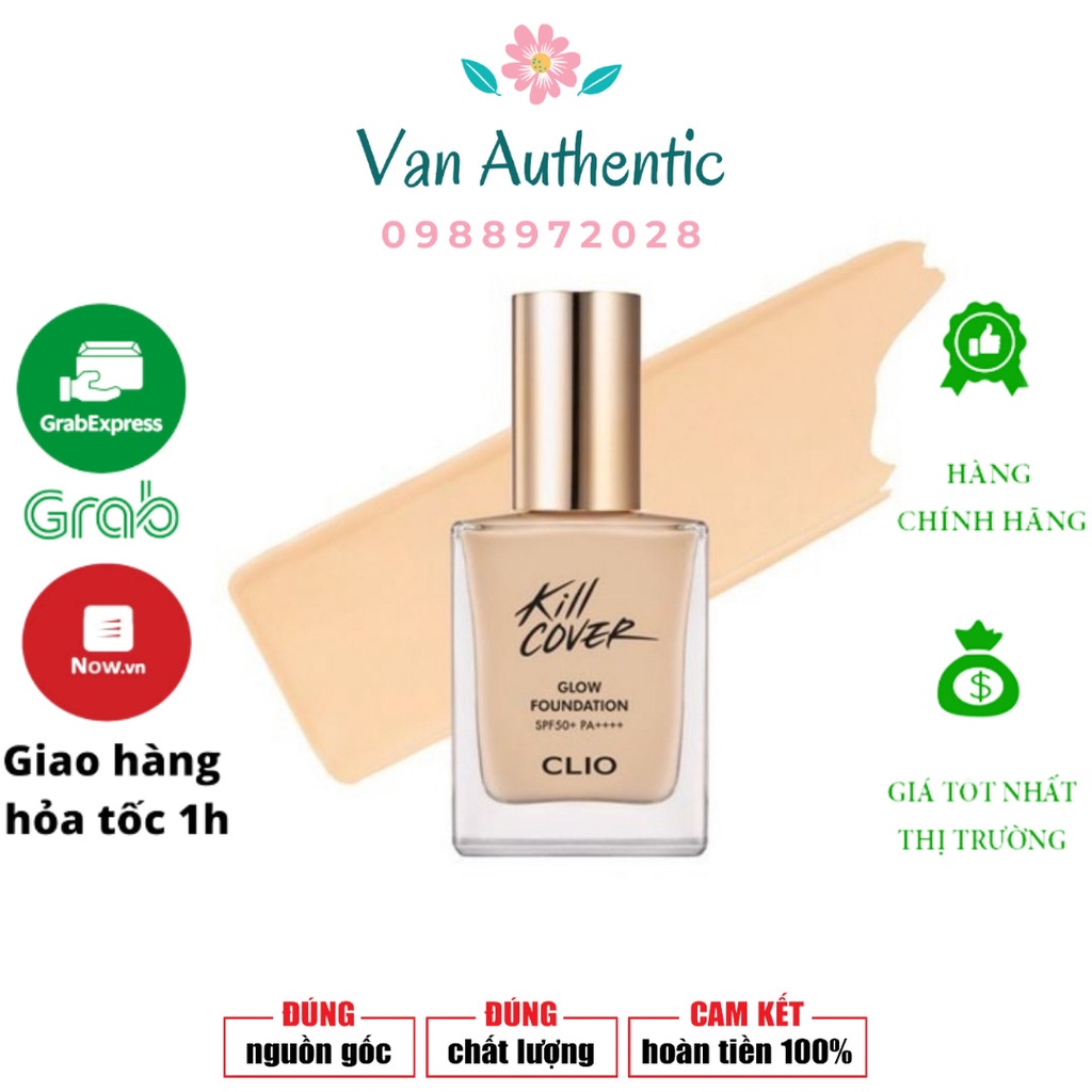 Kem nền Clio Kill Cover Glow Foundation 15g Hàn Quốc