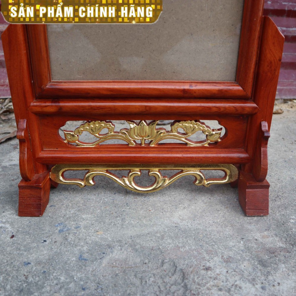 Khung hình thờ 21x31 đơn hoa lá tây rát vàng gỗ hương giá rẻ