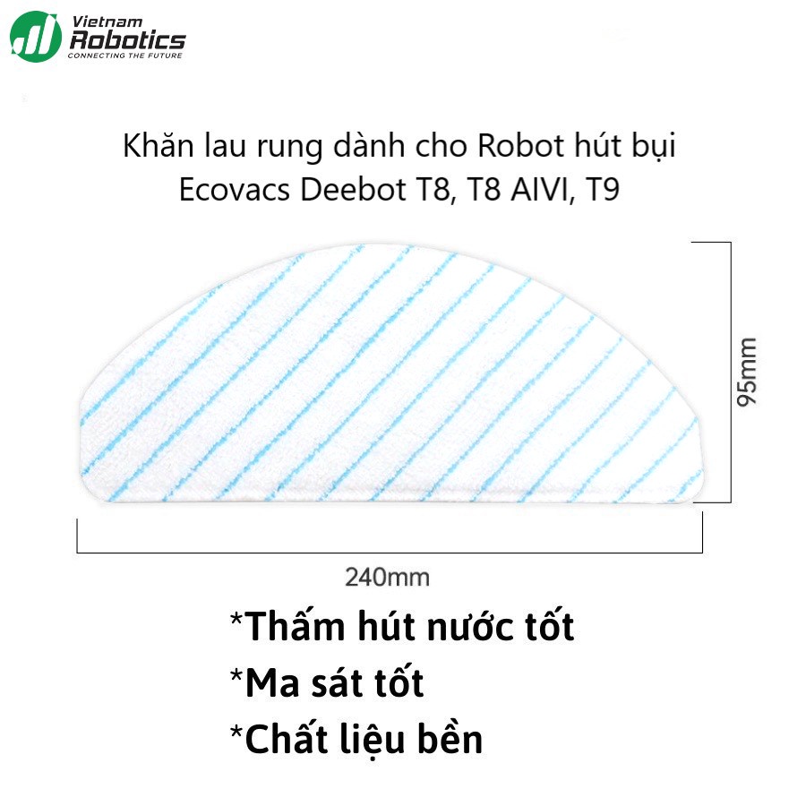 Khăn lau rung cho Robot Ecovacs Deebot T8 Series, T9 Series - Phiên bản quốc tế - Hàng chính hãng