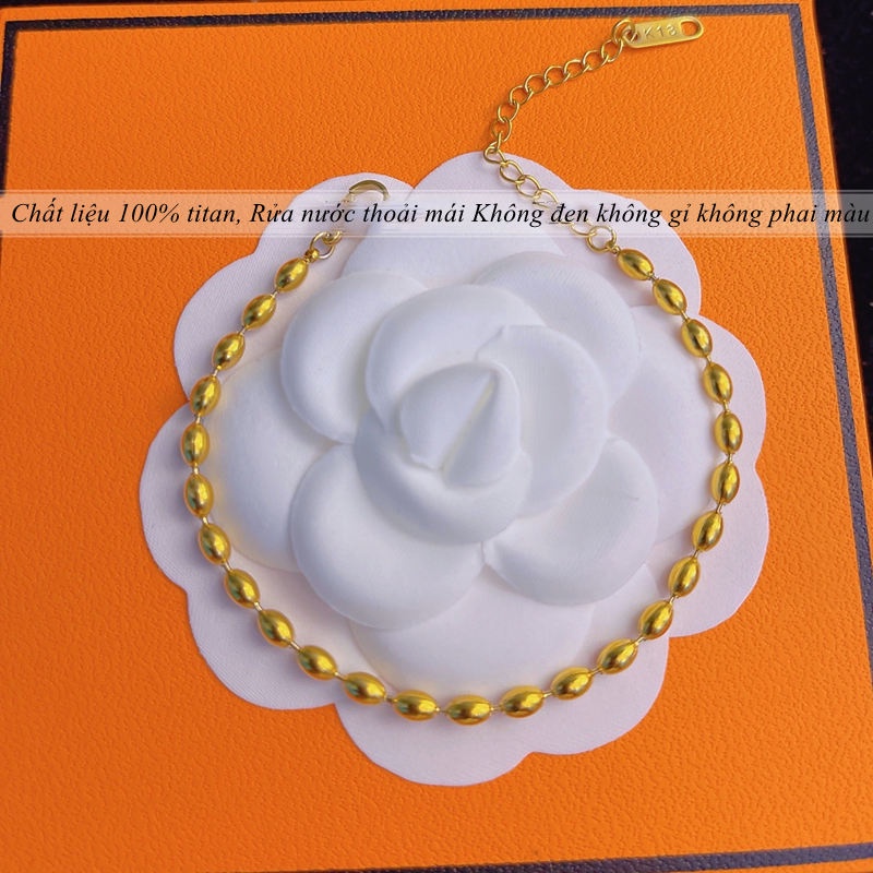 Vòng tay titan nữ không gỉ mạ vàng 18k thiết kế đơn giản phong cách thời trang thanh lịch mẫu mới