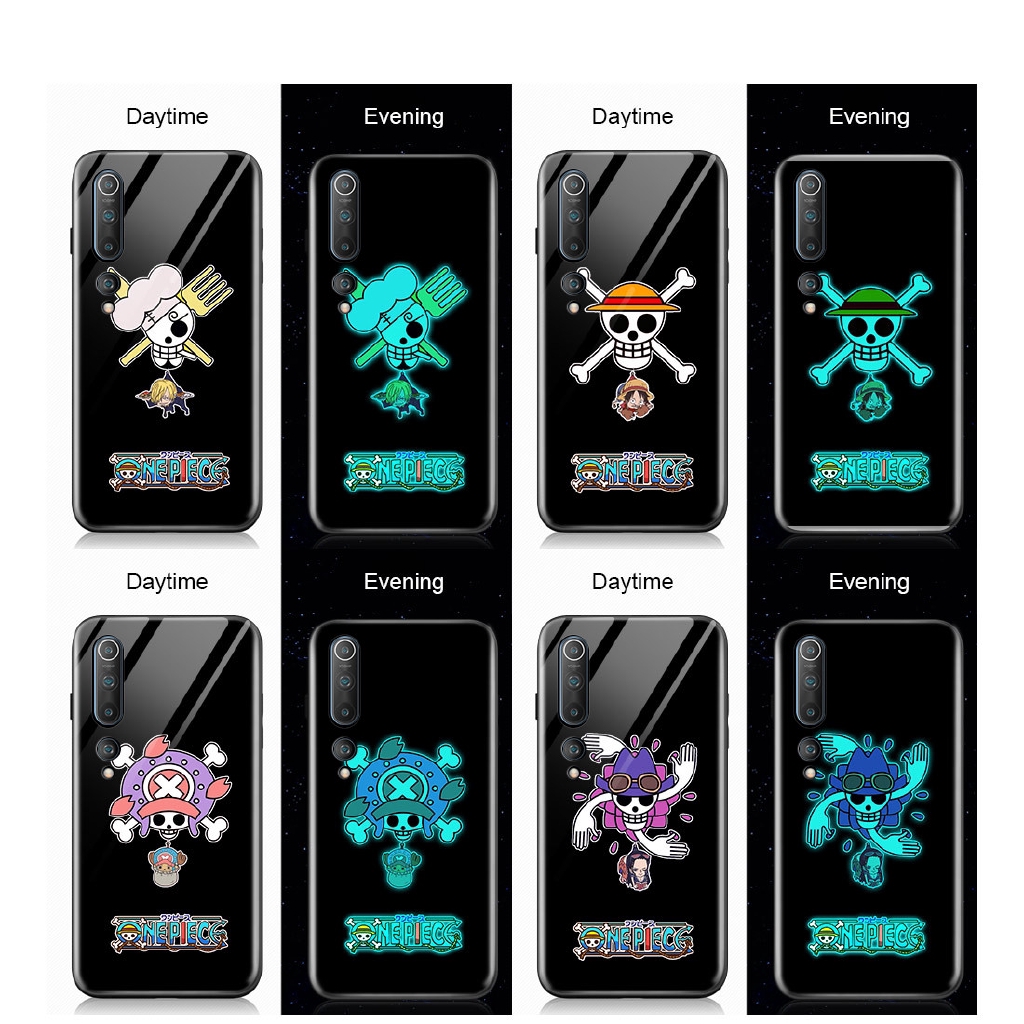 【Luminous Glass Casing】 Xiaomi Mi Poco F3 GT 10T Pro 11 11T Lite 5G Pocophone Cho Ốp lưng điện thoại In Hình Anime One Piece Straw Hat Kid dạ quang
