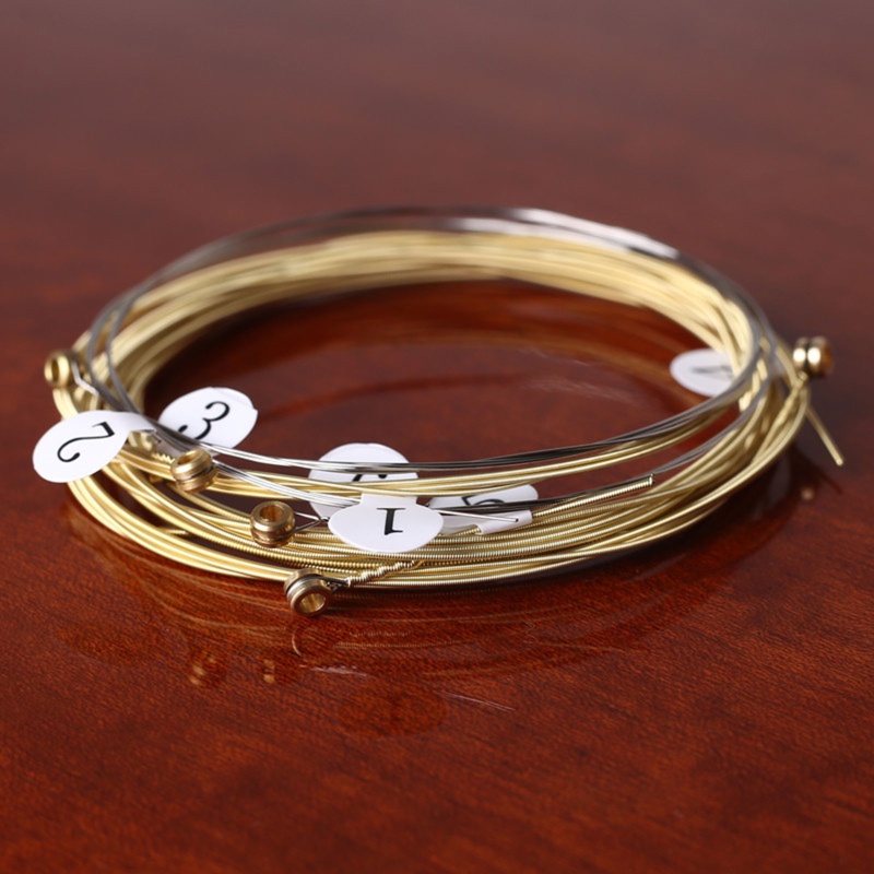 Bộ 6 Dây Đàn Guitar Dân Gian Bằng Thép Thay Thế Tiện Dụng