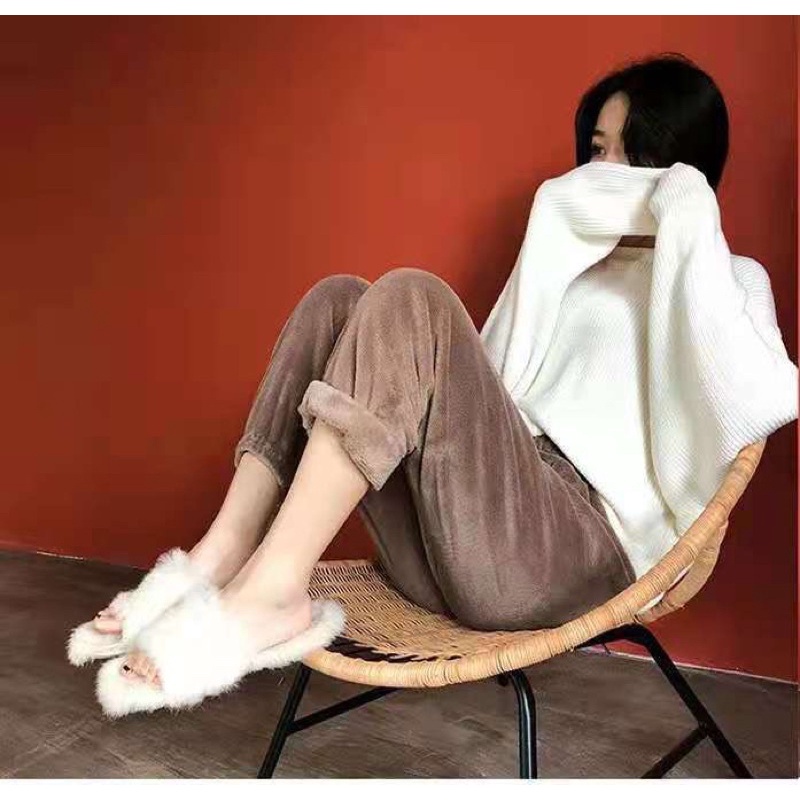 Quần nỉ bông siêu ấm cho bạn gái hàng loại 1 lông dày mềm mịn