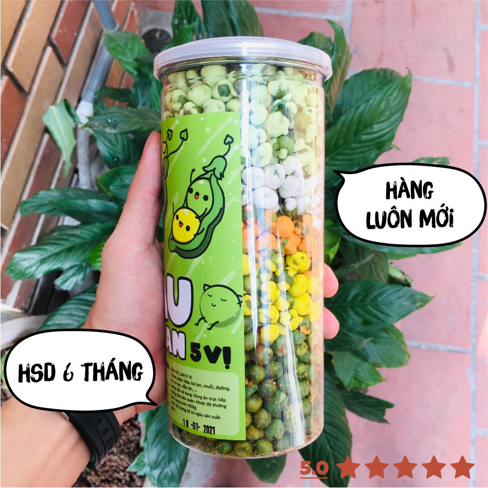 Đậu hà lan 5 vị wasabi phô mai tỏi ớt sữa rau củ 430g DumBum đồ ăn vặt Sài Gòn