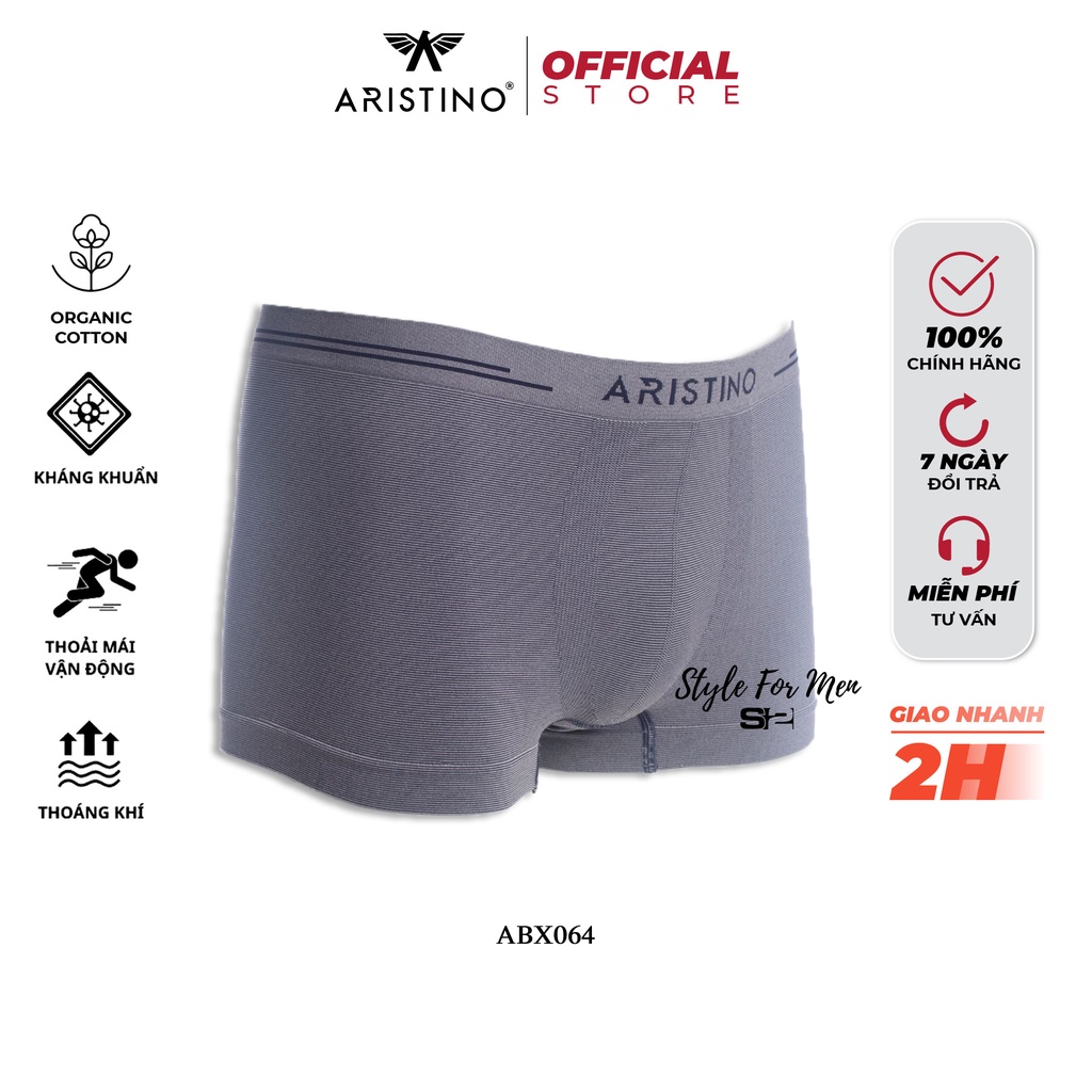 Quần Sịp/Lót Đùi Nam Cao Cấp ARISTINO Dáng Boxer Cotton Dệt Liền Cao Cấp ABX064 Mềm Mịn Thoáng Mát Kháng Khuẩn Khử Mùi