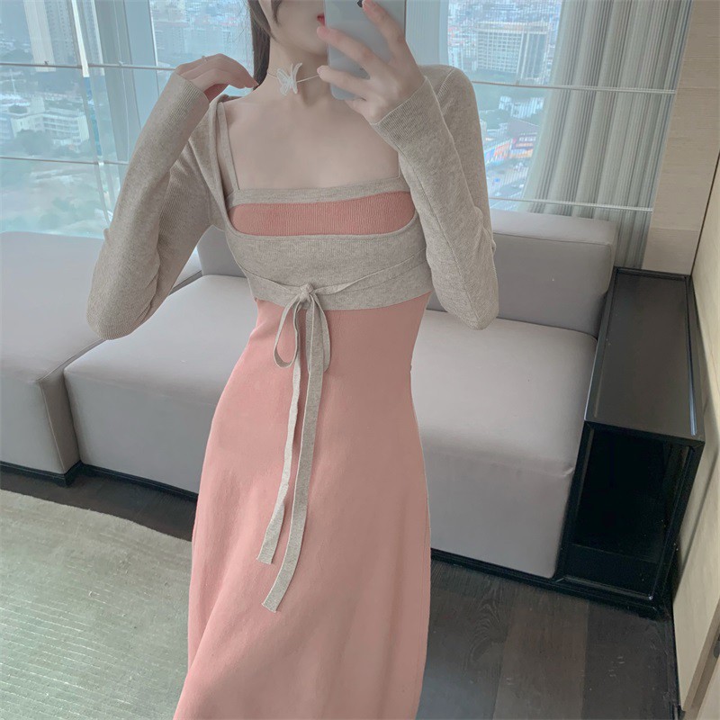 ĐẦM NỮ TÔN DÁNG DỆT KIM DÁNG DÀI ULZZANG AK2H