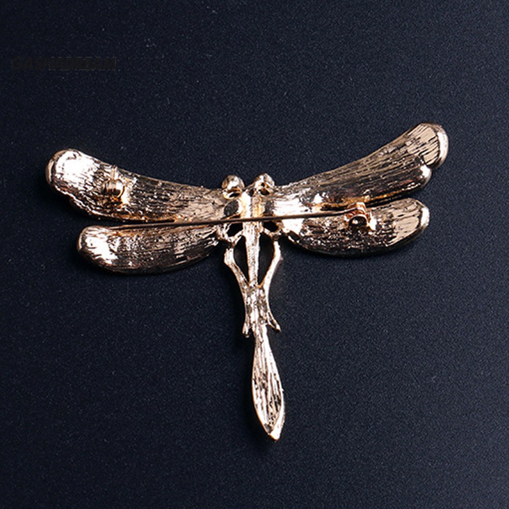 ♉GD Fashion Women Dragonfly Shiny Rhinestone Brooch Pin Jewelry Scarf Accessory