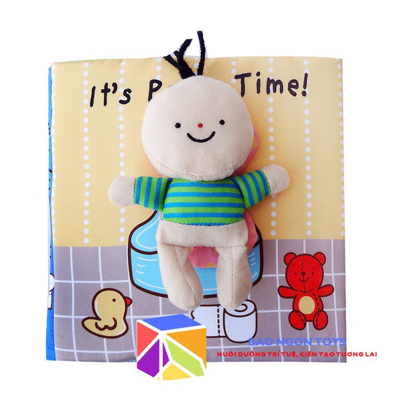 SÁCH VẢI IT'S POTTY TIME - HƯỚNG DẪN BÉ CÁCH TỰ ĐI VỆ SINH VÀ SỬ DỤNG TOILET - BAO NGON TOYS