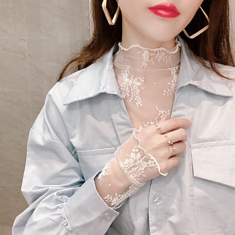 Áo ren cổ cao thời trang xinh xắn quyến rũ cho nữ