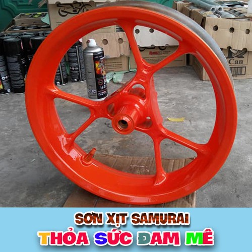 chai sơn màu cam rực Y3505 sơn xịt Samurai .