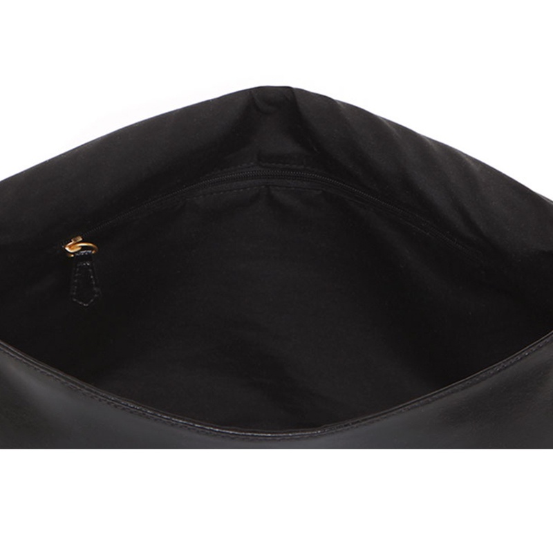 Túi đeo vai IELGY da PU mềm mại cỡ lớn màu đen phong cách Hàn Quốc thời trang dành cho nữ