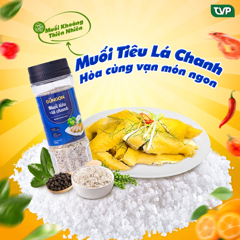Muối chấm GUNGON muối tôm habanero/ muối ớt habanero/ muối tiêu kim quất/ muối tiêu lá chanh/ muối sả ớt 120gram