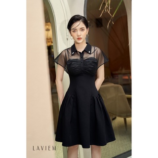 LAVIEM - Đầm đen phối lưới Yuki