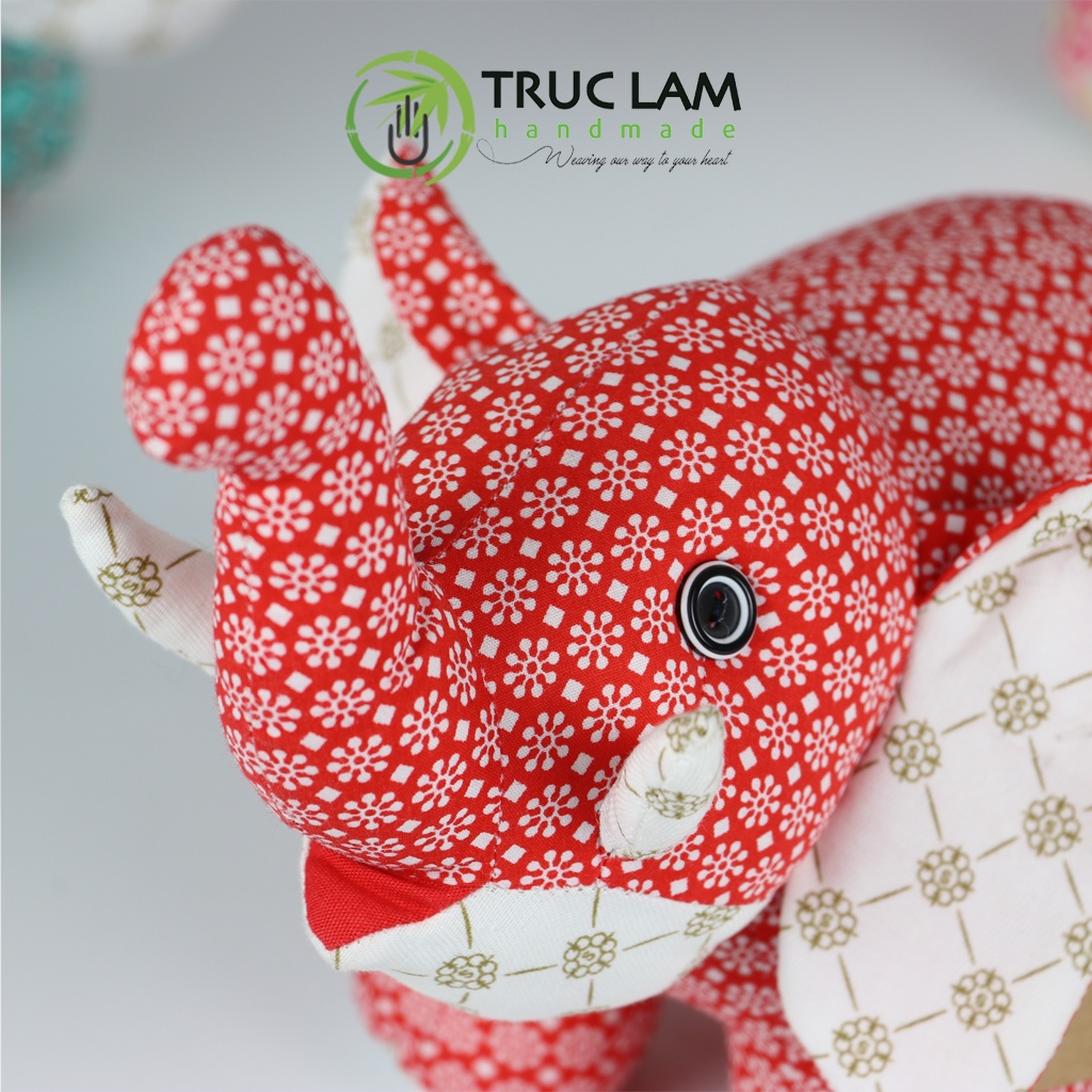 Đồ Chơi Cho Bé Thú Nhồi Bông Hình Chú Voi Có Ngà Vải Hoa Bông Gòn Cao Cấp - Trúc Lâm Handmade