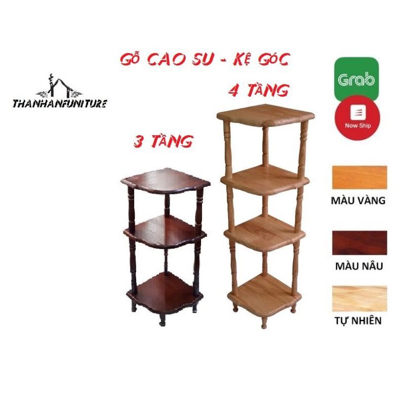 Kệ góc tường bằng gỗ size nhỏ 3,4 tầng ( 3 màu )