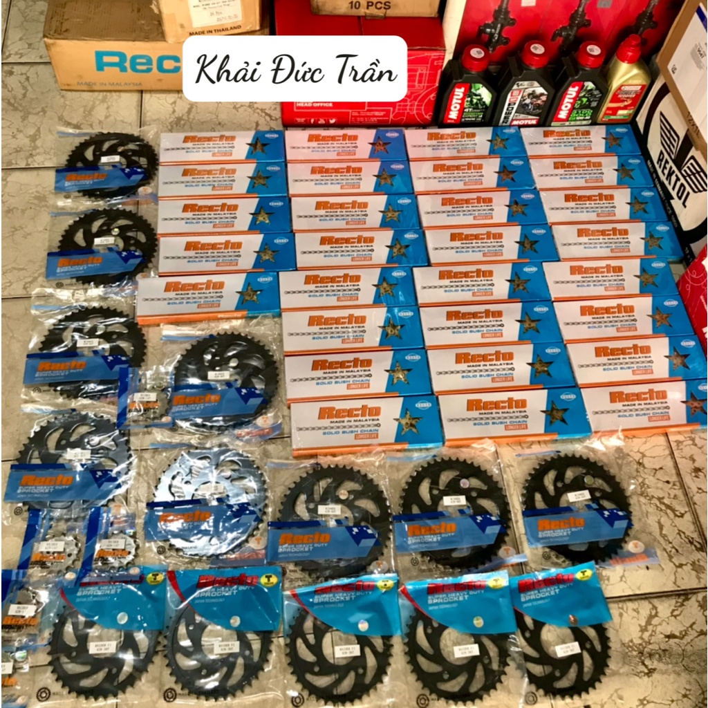 Sên RECTO vàng 9ly 124L 132L , lẻ nhông dĩa RECTO gắn Winner Sonic Exciter Satria Raider Future MX King