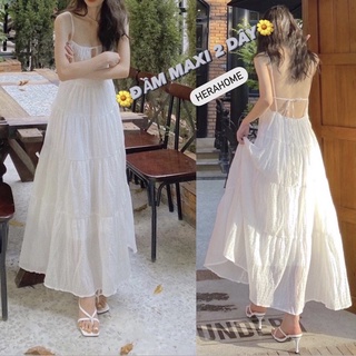 ĐẦM MAXI 2 DÂY DÁNG DÀI HỞ LƯNG🌼