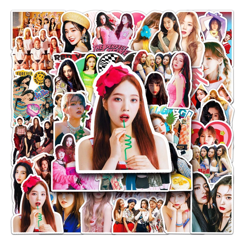 Tmdbyx Bộ 50 Miếng Dán Hình Kpop Red Velvet Chống Thấm Nước Trang Trí Laptop/Va Li/Guitar/Notebook