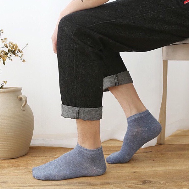 Set 10 đôi tất, vớ cổ ngắn nam nữ muối tiêu Unisex chống hôi chân cực đep TH8