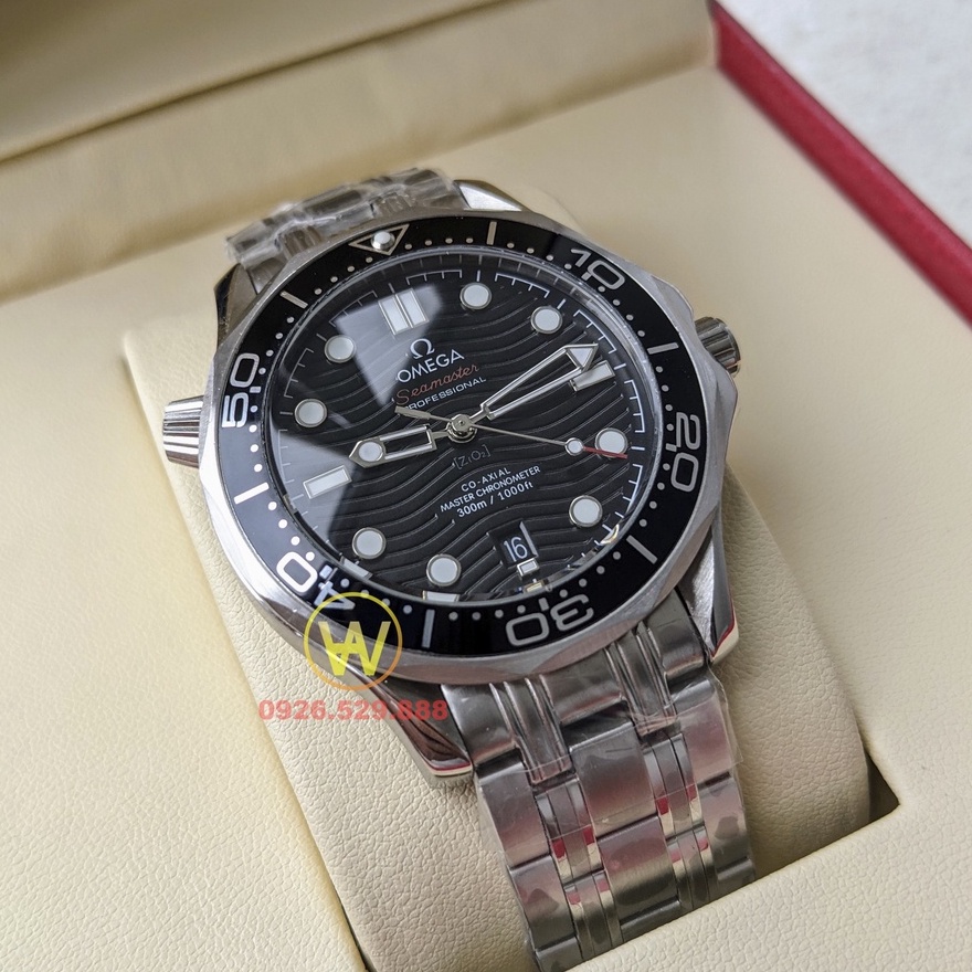 Đồng Hồ Nam OMG Dây Kim Loại/Dây Cao Su Cao Cấp Máy Lộ Cơ Mặt Đen, Có Chức Năng Lịch Ngày