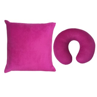 Bộ 2 gối tựa lưng + gối kê cổ berry UVTI (Tím Hồng)