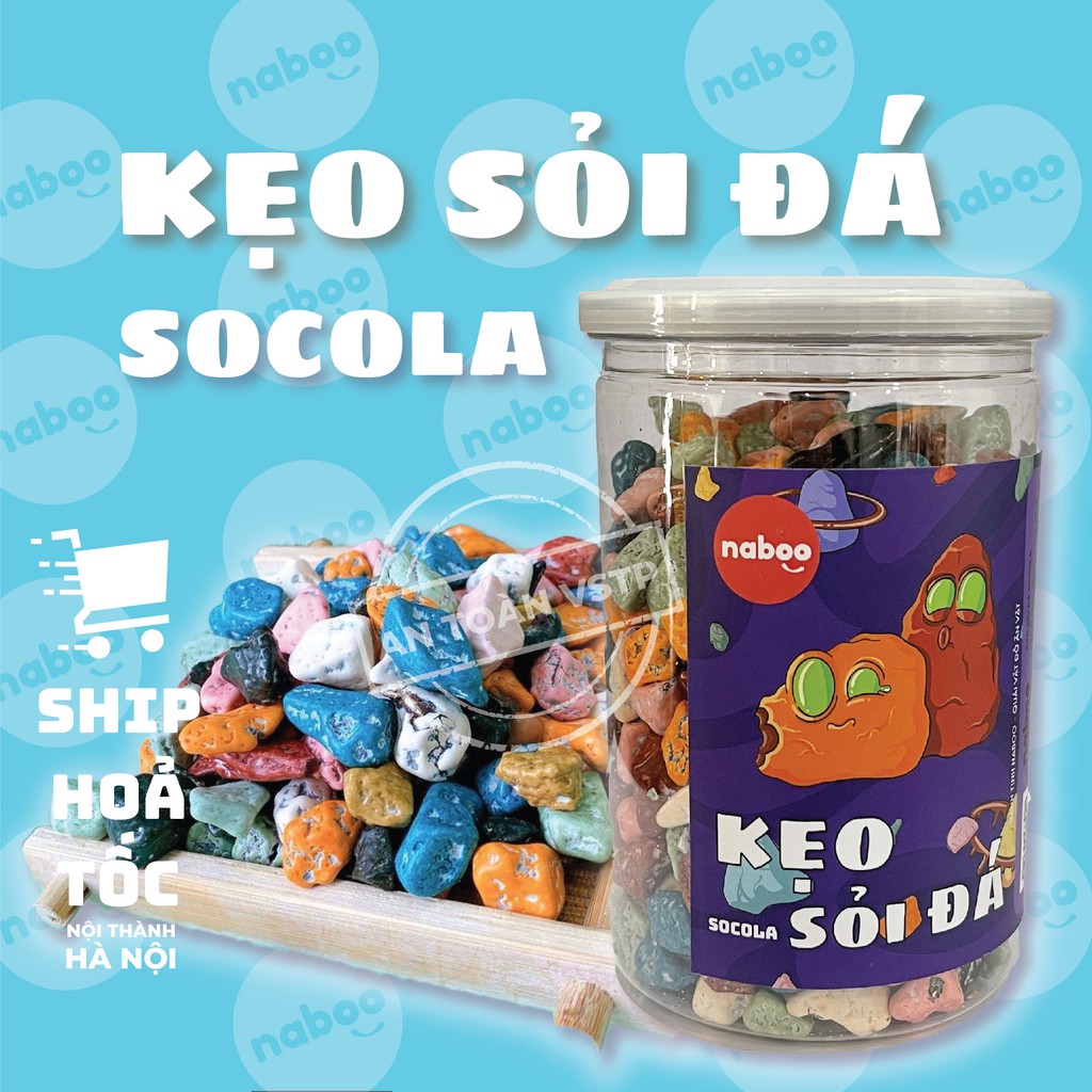 Kẹo sỏi đá nhân socola Hũ 300g Naboo đồ ăn vặt Hà Nội vừa ngon vừa rẻ [FREE SHIP] TỪ ĐƠN 50K