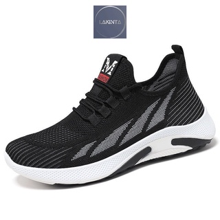 Giày sneaker nam hàn quốc Lakinta giày thể thao nam cổ thấp 2 màu đen trắng xám đẹp G238