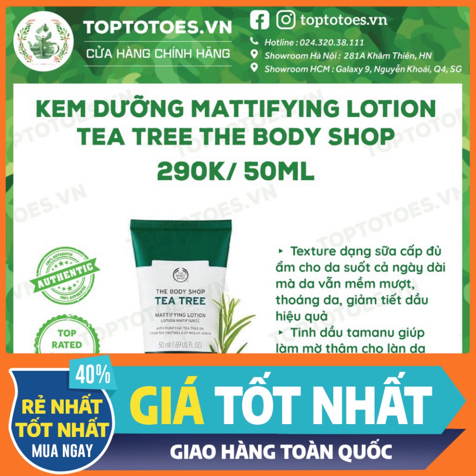 SALE XẢ KHO Kem dưỡng The Body Shop Tea Tree Mattifying Lotion kiềm dầu, ngừa mụn SALE XẢ KHO