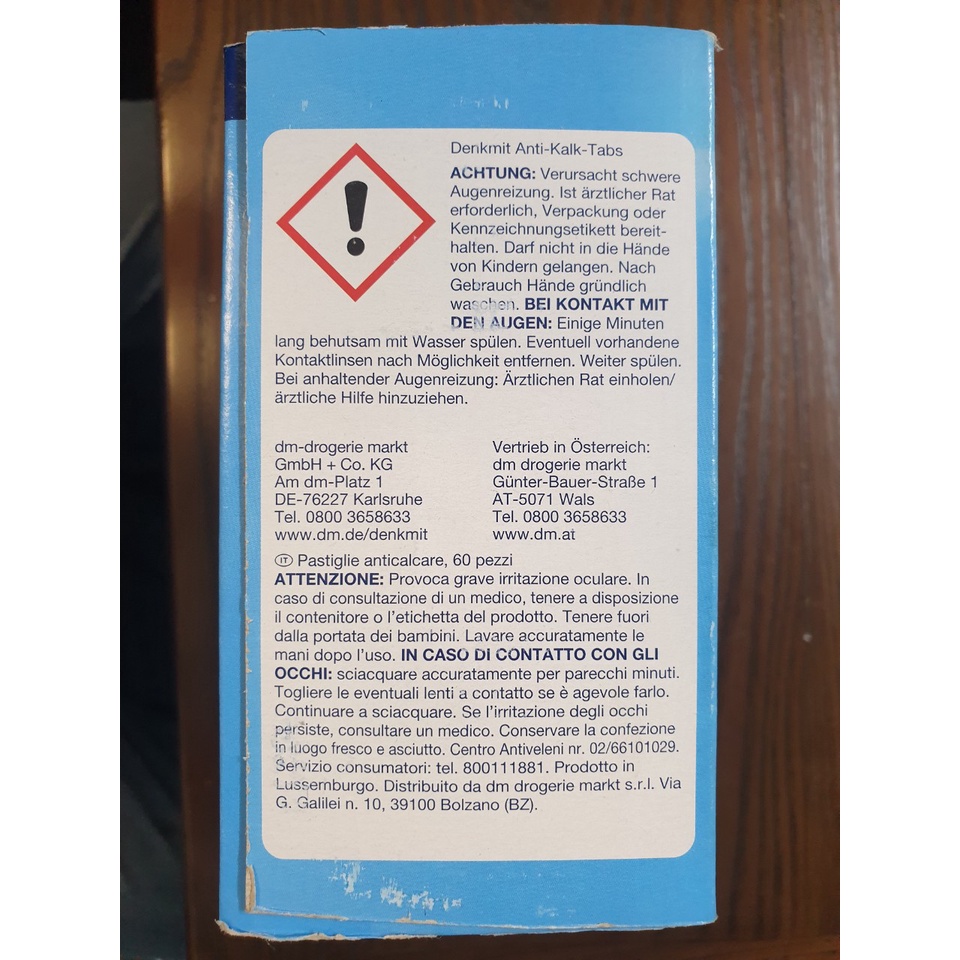 VIÊN TẨY LỒNG GIẶT DENKMIT - ĐỨC