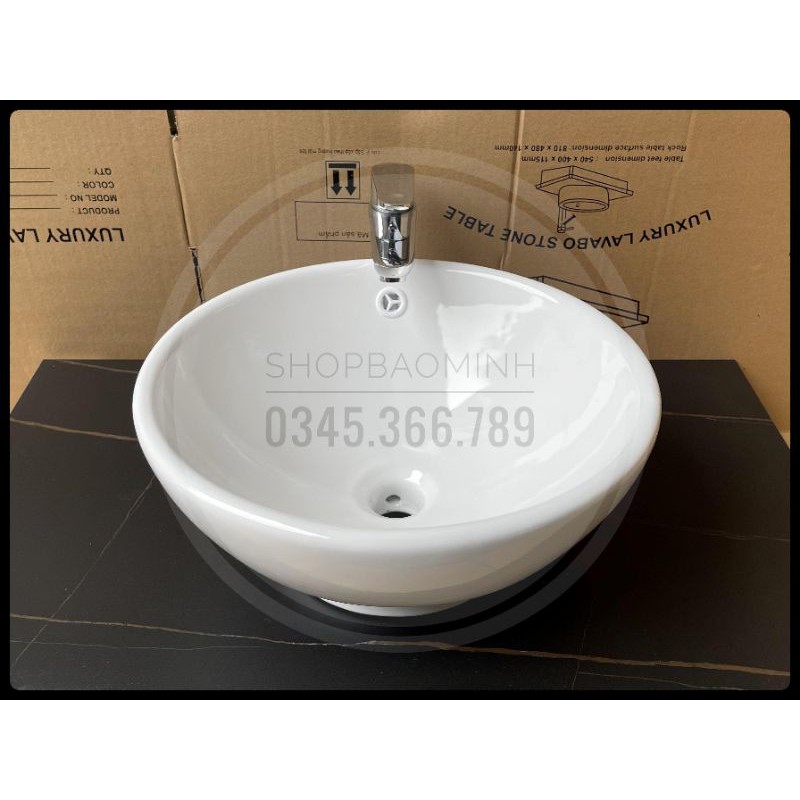 Chậu rửa mặt - Lavabo bát đặt bàn 2005 size lớn (KT 41x17cm)