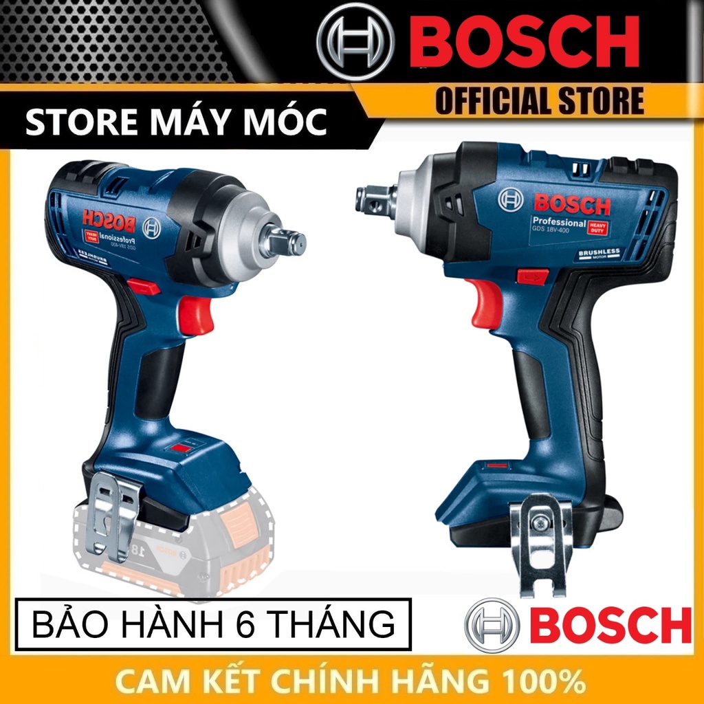 THÂN MÁY SIẾT BU LÔNG DÙNG PIN 18V 400 (N.M) BOSCH GDS 18V-400-HÀNG CHÍNH HÃNG