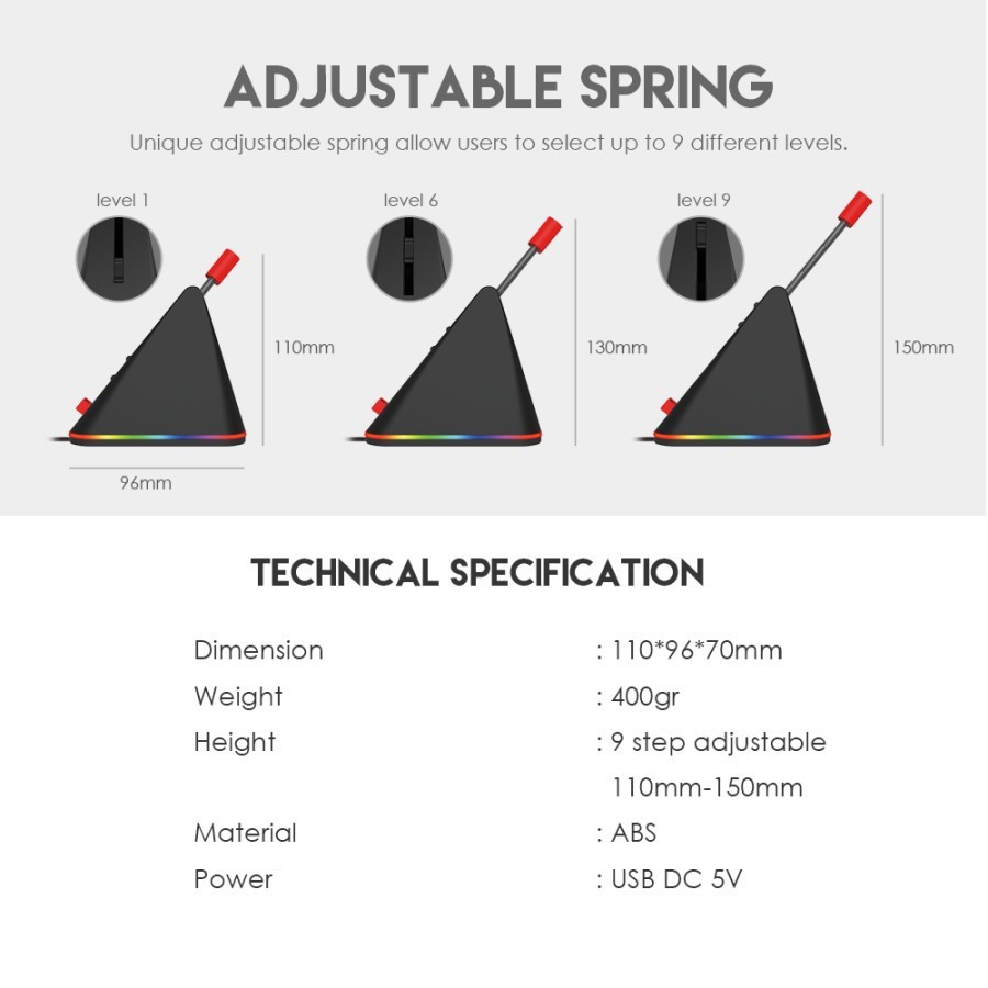 Fantech Prisma + Mbr01 Rgb Mouse Bungee Cord Clip