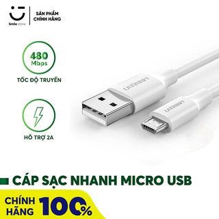 Cáp Sạc Nhanh Micro USB UGREEN - Bọc PVC Chắc Chắn, Đầu Mạ Niken, Tốc Độ 480Mbps, Tương Thích Với Các Thiết Bị Android