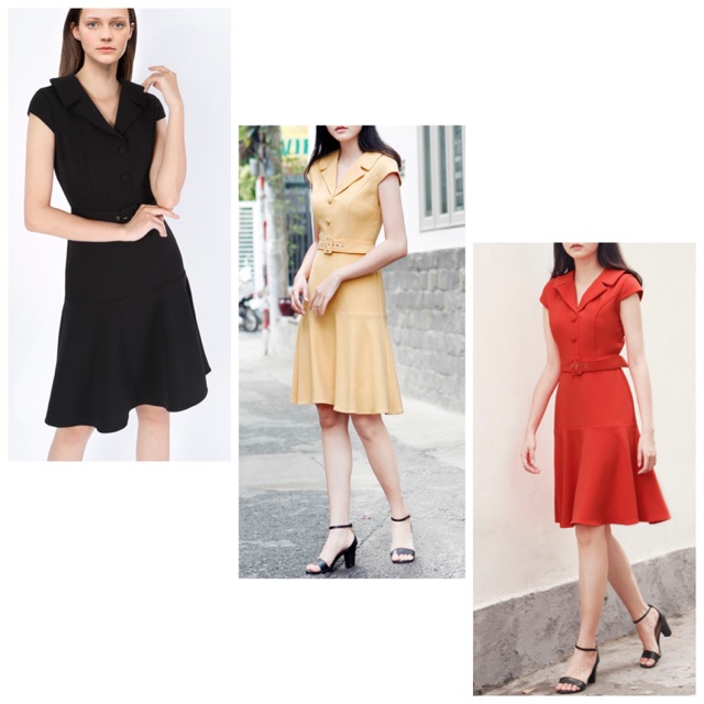 Đầm C-K cổ Vest