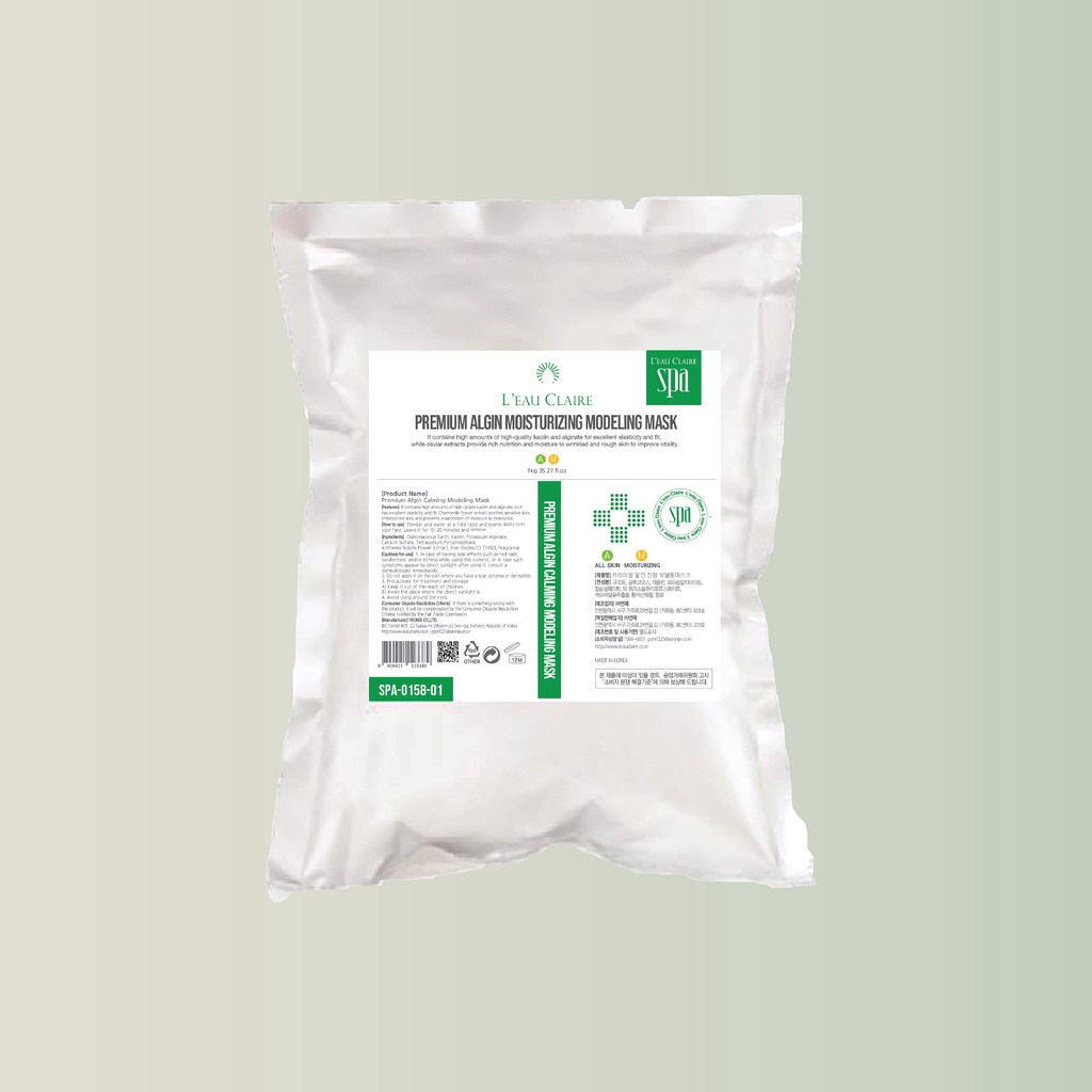 Mặt Nạ L'eau Claire Premium Algin Moisturizing Modeling Mask Cấp Ẩm Mịn Màng Cho Làn Da Tươi Sáng 1kg