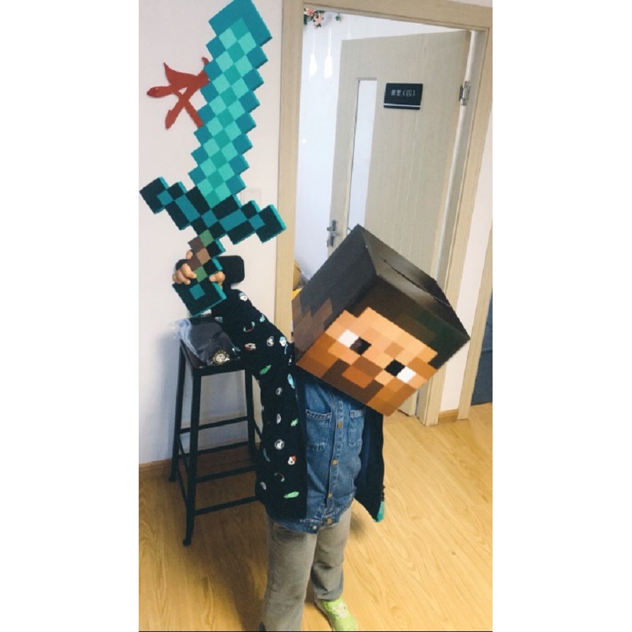 Đầu hóa trang nhân vật Steve Minecraft cực ngầu