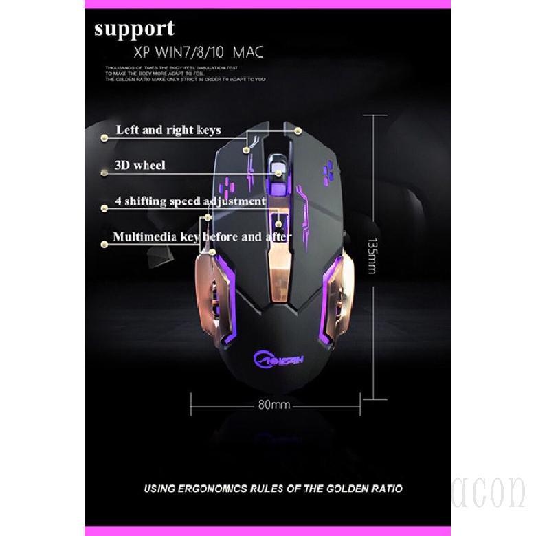 Chuột Gaming bacon 3200DPI 6 nút + LED nền