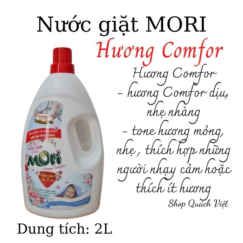 Nước giặt cao cấp MORI hương Comfor - can 5L - hương Comfor nhẹ nhàng, dễ chịu