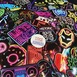 50 sticker NEON LED dán nón, dán laptop, từ stickaroundvn