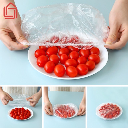 Set 100 chiếc màng bọc thực phẩm co giãn siêu dai có chun hình túi gấu