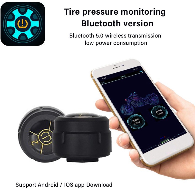 Bộ 2 Cảm Biến Áp Suất Lốp Xe Máy Bluetooth 5.0 TPMS