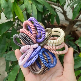 Sỉ xâu 20 Lò xo cột tóc màu mới (bản nhí rộng 3cm)